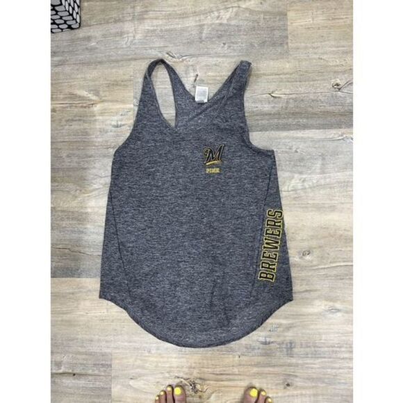 Pink VS Milwaukee Brewers Women's Athletic Top - Picture 1 of 4